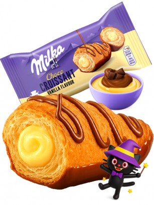 Cruasán de Crema Vainilla con Doble Chocolate Milka 50g.