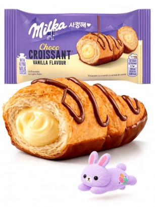 Cruasán de Crema Vainilla con Doble Chocolate Milka | Dulce Pascua 50g.