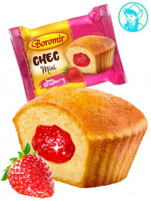 Pastelito Muffin relleno de Fresa Agridulce | Dairy Sweets 50g.