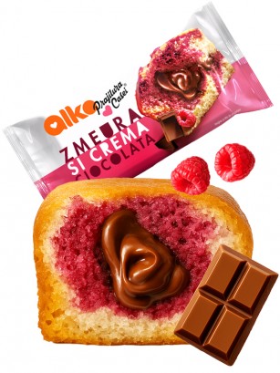 Bizcocho con Frambuesa y relleno de Chocolate | Dairy Sweets 55g.