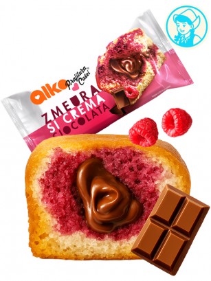 Bizcocho con Frambuesa y relleno de Chocolate | Dairy Sweets 55g.