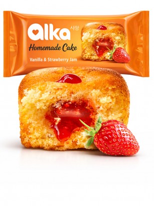 Muffin Vainilla y Fresa | Alka Homemade Cake 35 g