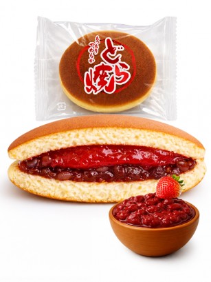 Mini Dorayaki de Crema de Azuki Blanco y Fresas | Unidad 22g.