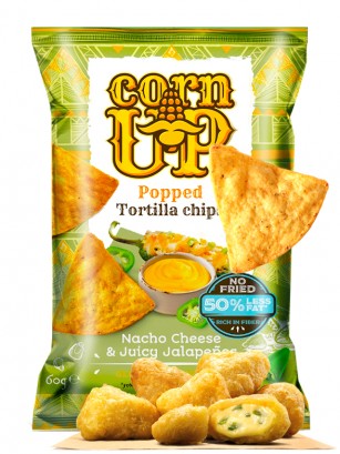 Nachos Corn Up sabor Jalapeños rellenos de Queso | Sin Gluten 60g.