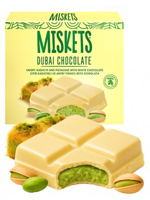 Chocolate Blanco Dubai de Kataifi y Crema de Pistacho 100g.