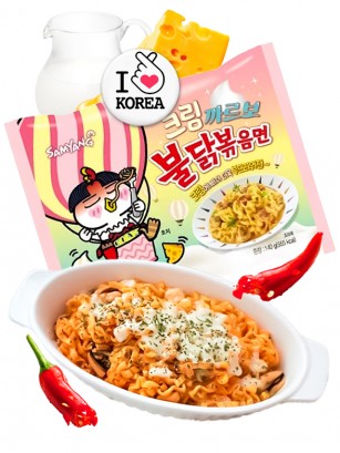 Fideos Ramen Coreano Carbonara HOT Chicken | Buldak 140 grs.
