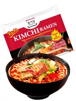 Fideos Ramen Coreanos con Kimchi Jongga | Hot & Spicy 122 grs.