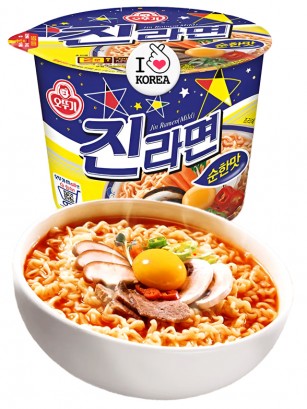 Fideos Ramen Coreanos de Carne Jin Ramyun Blue Bowl | Picante Suave 110g.