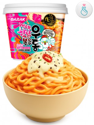 Fideos Udon Frescos Coreanos de Pollo Picante Carbonara Bowl | Garak 230g.