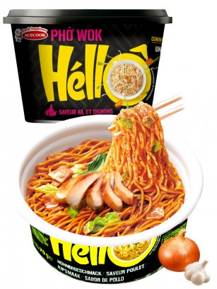 Yakisoba Vietnamita de Arroz y Pollo, Ajo y Cebolla Pho Wok | Bowl 76g. | Sin Gluten