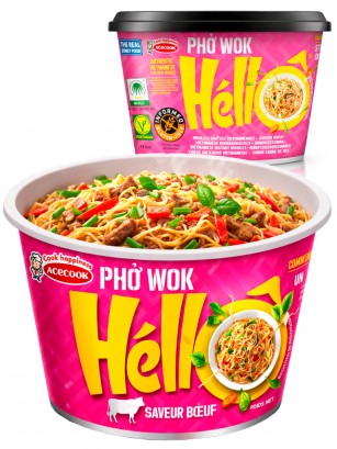 Wok Vietnamita Tallarines de Arroz y Ternera Pho Wok | 76g. | Sin Gluten