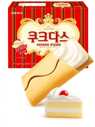 Biscuits Coreanos rellenos de Crema de Chocolate Blanco y Leche 77g.