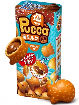 Galletitas Pucca de Pretzel Rellenas de Salty Chocolate 39g.