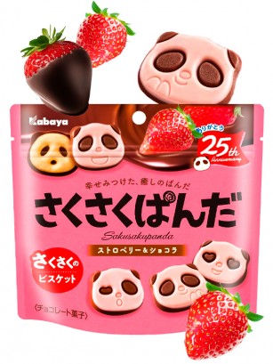Galletas Saku Panda Fresas con Chocolate 47 grs.