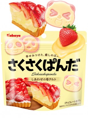Galletas Saku Panda Tarta de Fresa y Crema Pastelera 43g.