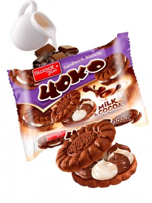 Galletas Sandwich de Chocolate con Crema de Leche y Chocolate 82 grs