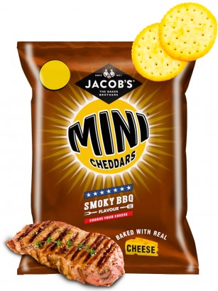 Galletitas Mini Cheddar Sabor Barbacoa Ahumada 45 grs.
