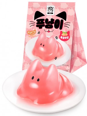 Pudding Coreano Gatito de Melocotón Rosado 90g.