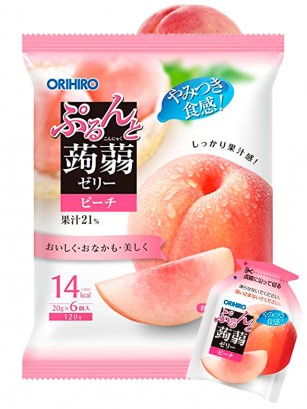 Gelatinas Monodosis de Konjac con Zumo de Melocotón | 6 Unidades.