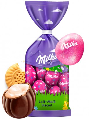 Mini Huevos de Chocolate con Leche y Galleta | Milka 100 grs.