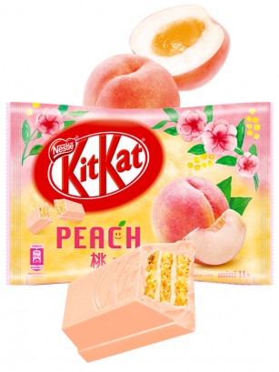 Mini Kit Kats de Melocotón Rosado Japonés | Momo | 10 Unidades