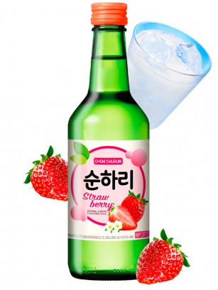 Licor Coreano Soju Chum Churum de Fresa 360 ml.