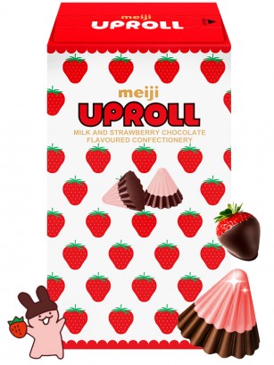 Bombones Chocolate y Fresas Batidas | Meiji Apollo 35g.
