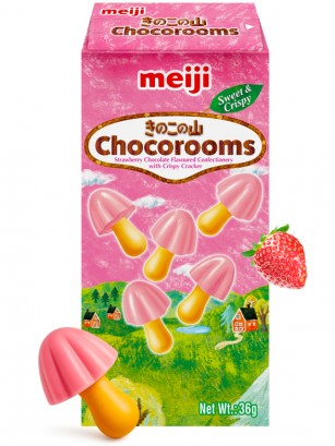 Galletitas Setas Kinoko de Chocolate de Fresa Meiji | Chocorooms 36g.