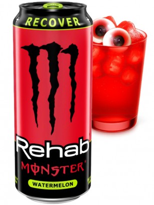 Bebida Energética Monster Rehab Recover Watermelon | Anilla Verde | USA 458 ml.