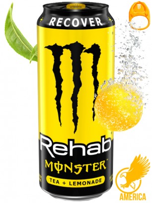 Bebida Energética Monster Rehab Recover Tea Lemonade | Anilla Dorada | USA 458 ml