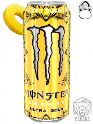 Bebida Energética Monster ZERO Ultra GOLD | Anilla Plateada 500 ml.