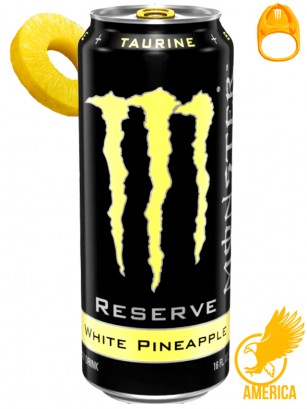 Bebida Energética Monster Reserve White Pineapple | Anilla Dorada | USA 473 ml.