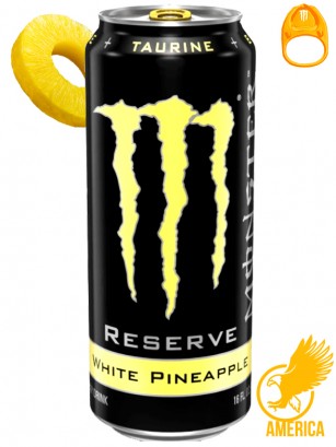 Bebida Energética Monster Reserve White Pineapple | Anilla Dorada | USA 473 ml.