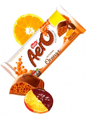 Chocolate Aero relleno de Mousse de Naranja 90 grs.