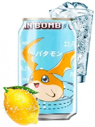 Agua Soda Sabor Limón | Ocean Bomb Edición Digimon | Patamon 330 ml.