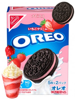 Oreo de Batido de Fresa | Receta Japonesa 97g.