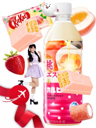TRIO PERFECTO Drink Calpis MOMO & Kit Kat MOMO | Holidays Tokyo Gift