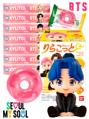 BTS Butter Tiny Tan Figure & Chicles Momo BTS & Donuts Fresa | Surprise Diseños Aleatorios