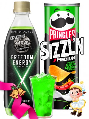 DUO PERFECTO Pringles Sizzln x Bebida Japonesa X-Freedom | Oferta Black