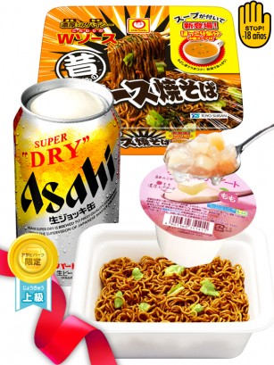 Menu Yakisoba & Cerveza Asahi Dispen & Jelly Pudding
