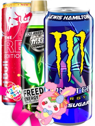 TRIO PERFECTO Monster Hamilton ZERO & Red Bull Fresa & Energetica X-Freedom  | Gift Easter