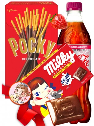 TRIO PERFECTO Pocky & Peko Milky & Coca Cola Strawberry | Pekochan Gift