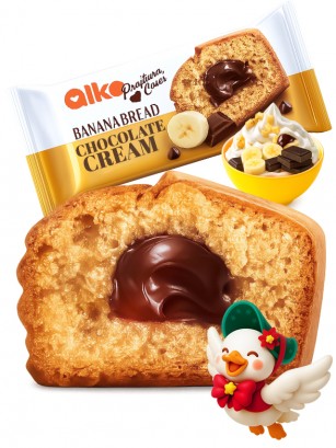 Bizcocho de Banana relleno de Chocolate | Dairy Sweets 55g.