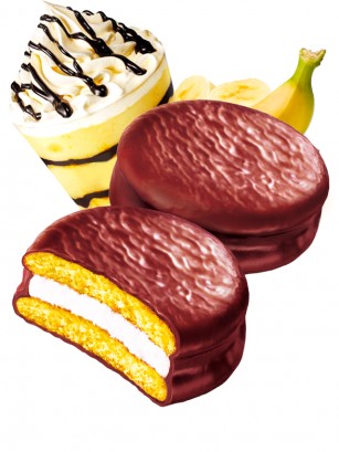 Choco Pie Coreano relleno de Crema de Banana | Unidad