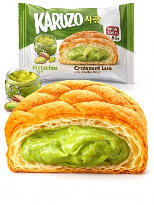 Bollo estilo Meronpan de Crema de Pistacho 82g.