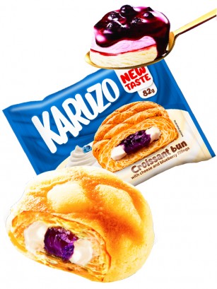 Bollo estilo Meron Pan de Crema de Cheese Cake y Arándanos 82 grs.