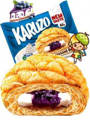 Bollo estilo Meron Pan de Crema de Cheese Cake y Arándanos 82 grs.