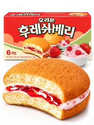 Choco Pie con Crema de Fresas y Frambuesas | Receta Coreana 168 grs.