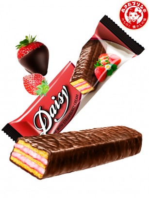Pastelito de Chocolate Relleno de Crema de Fresa | Daisy 50 grs.