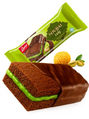 Pastelito Dubai de Doble Chocolate y Pistacho 60g.